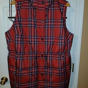 Jingle Belles By Kim Gravel Tartan Cinch Waist Vest Sz 1x